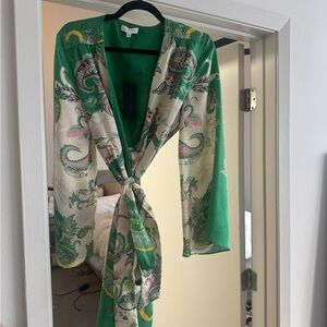 Gianni Bini Floral Print Dress with Green Accents
